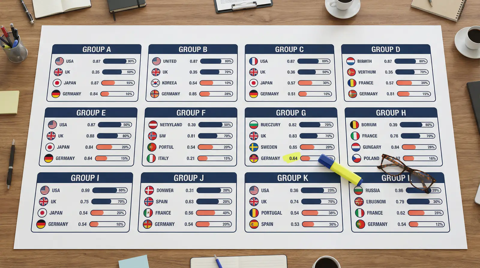 Infografía con las cuotas decimales de clasificación de las 48 selecciones del Mundial 2026 organizadas por grupo
